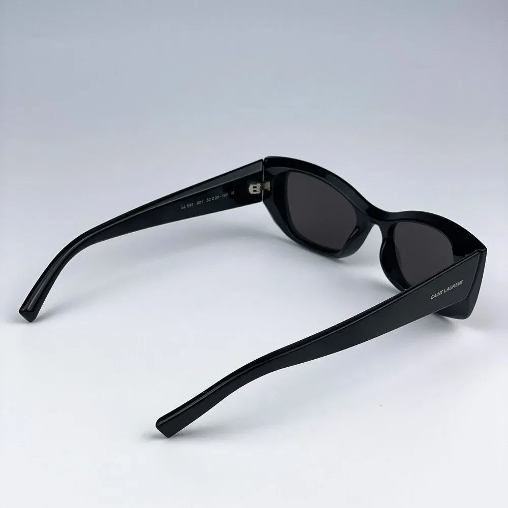 Saint Laurent SL593 001 Sunglasses Black Square Unisex